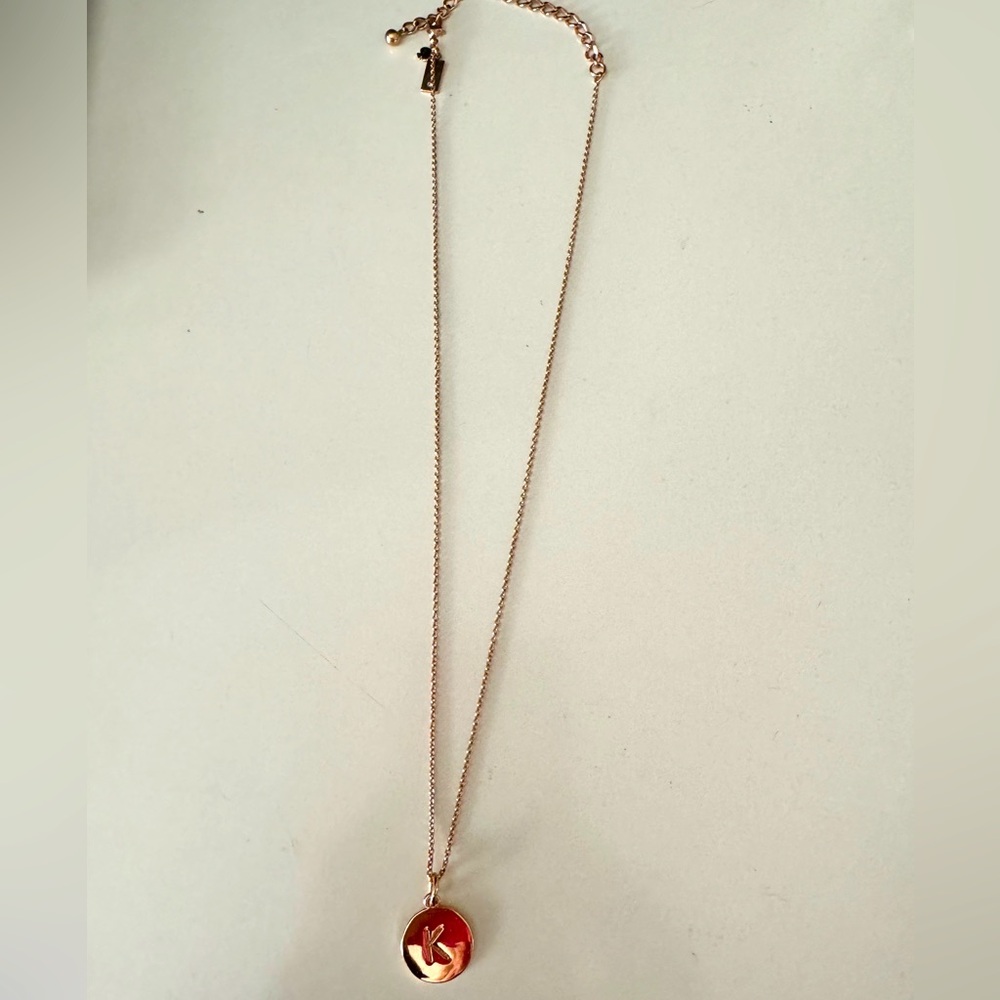 ♠️NEW♠️ Kate Spade “K” Initial “One in a Million” Pendant Necklace Rose Gold